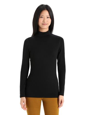 Black Icebreaker Merino 260 Tech Long Sleeve Turtleneck Women's Base Layers | AU 1828TCEV